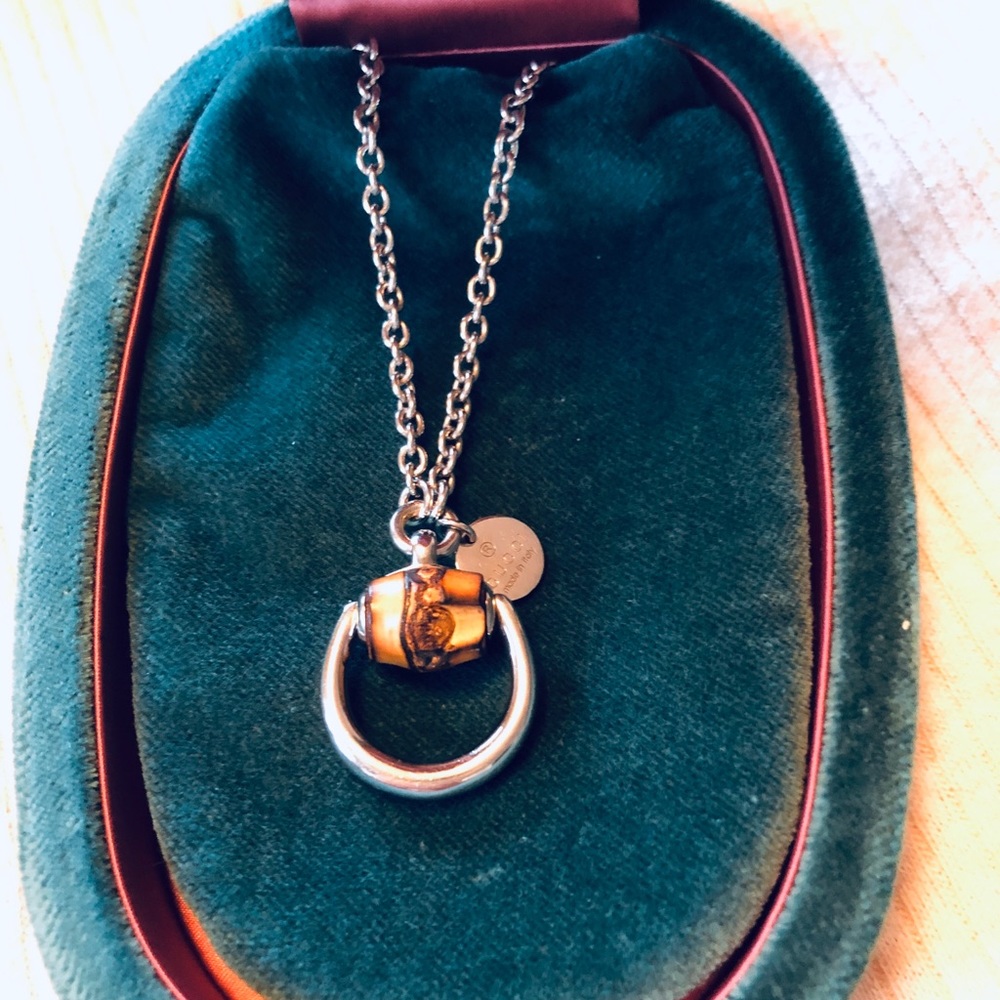 Gucci bamboo horsebit necklace